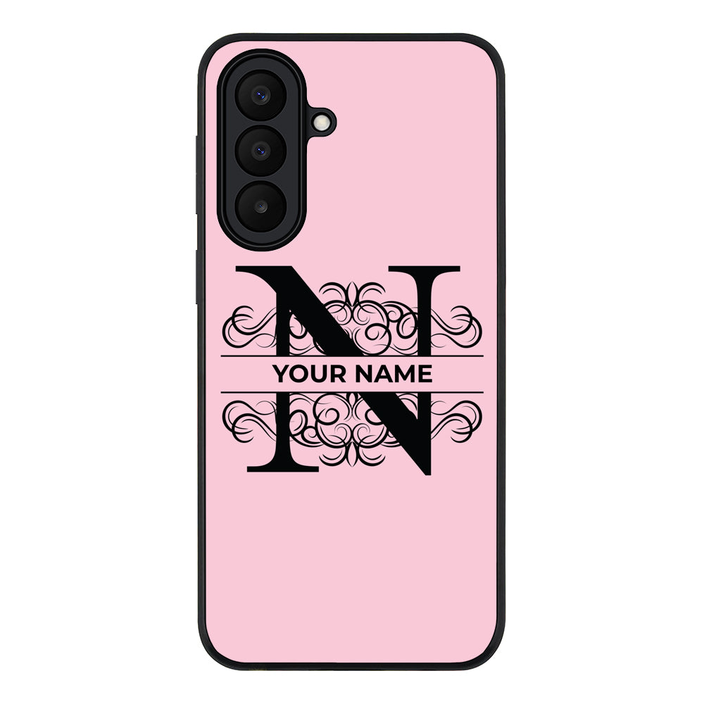 Split Floral Initial Phone Case - Samsung A Series