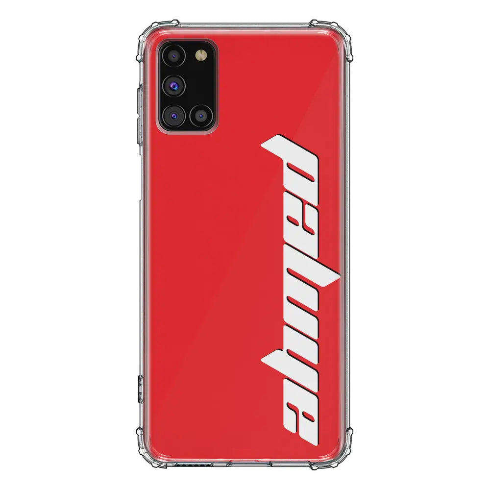 Samsung Galaxy A31 / Clear Classic Custom Text, Vertical Name Phone Case - Samsung A Series - Stylizedd.com