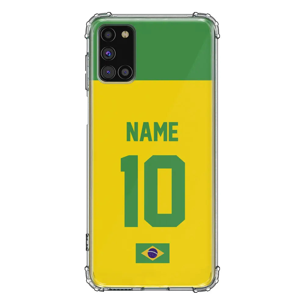 Samsung Galaxy A31 / Clear Classic Phone Case Personalized Football Jersey Phone Case Custom Name & Number - Samsung A Series - Stylizedd