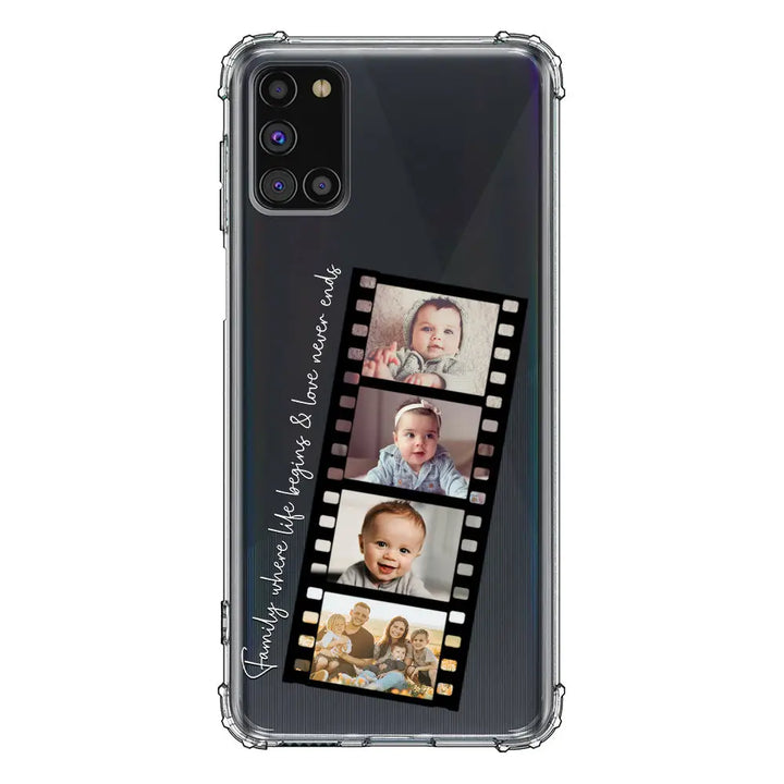 Samsung Galaxy A31 / Clear Classic Phone Case Custom Film Strips Personalised Movie Strip, Phone Case - Samsung A Series - Stylizedd