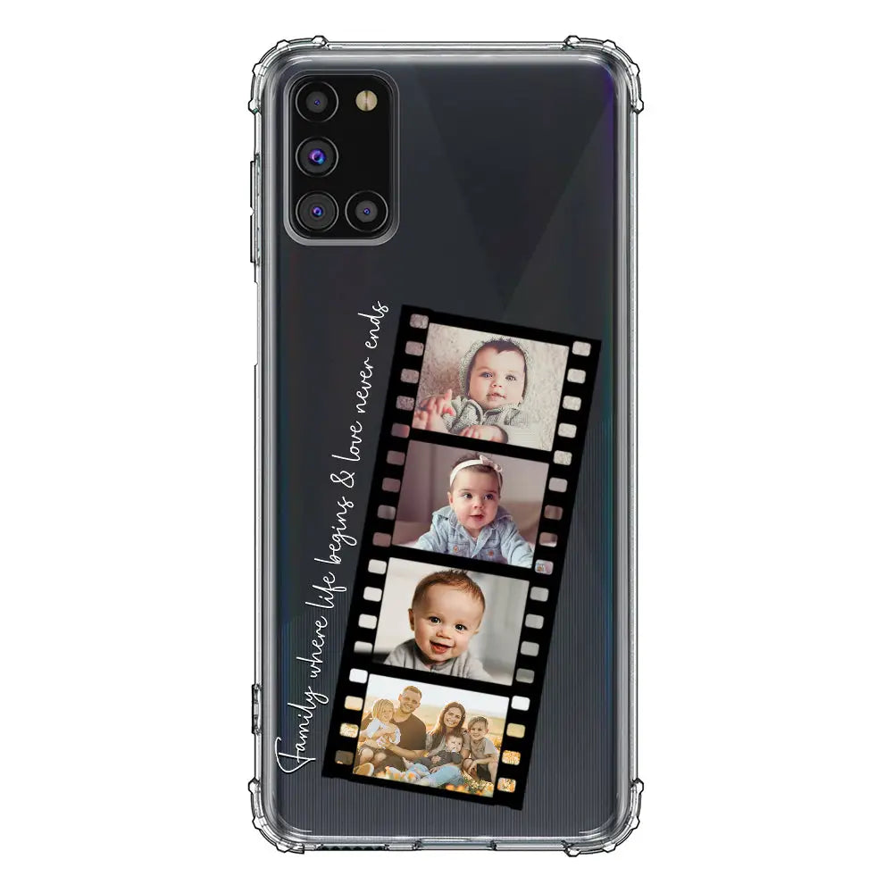 Samsung Galaxy A31 / Clear Classic Custom Film Strips Personalised Movie Strip, Phone Case - Samsung A Series - Stylizedd.com