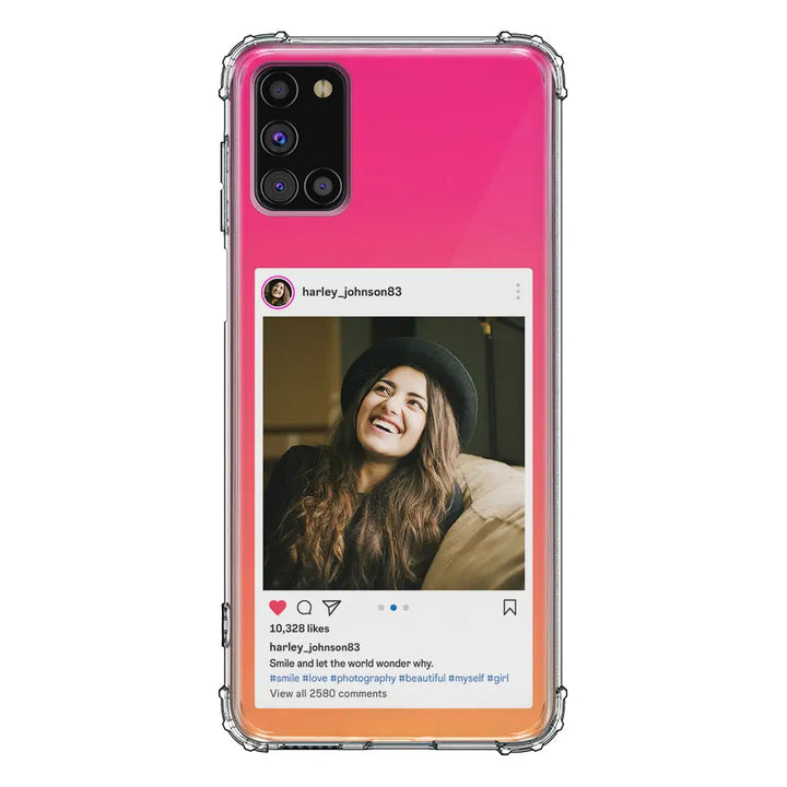 Samsung Galaxy A31 / Clear Classic Phone Case Custom Photo Instagram Post Template, Phone Case - Samsung A Series - Stylizedd