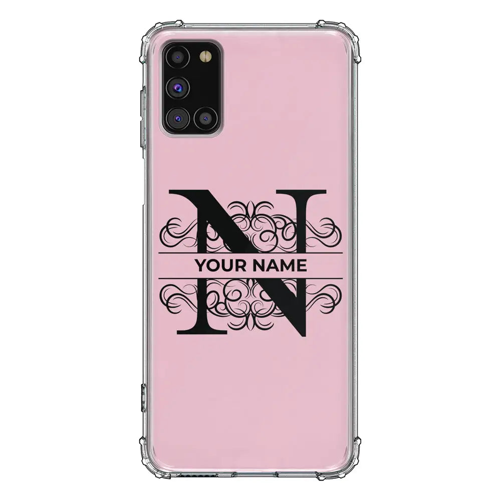 Samsung Galaxy A31 / Clear Classic Phone Case Split Floral Initial Phone Case - Samsung A Series - Stylizedd