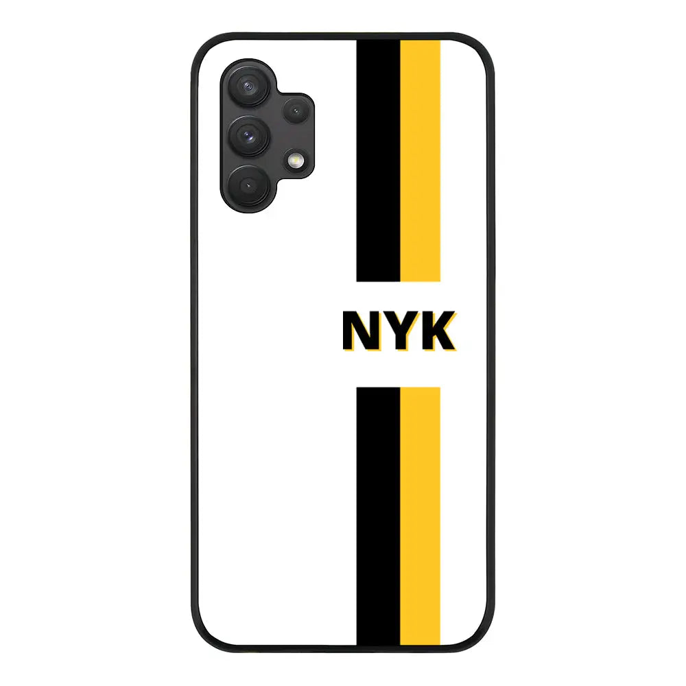 Samsung Galaxy A32 4G / Rugged Black Phone Case Custom Striped Monogram Phone Case - Samsung A Series - Stylizedd