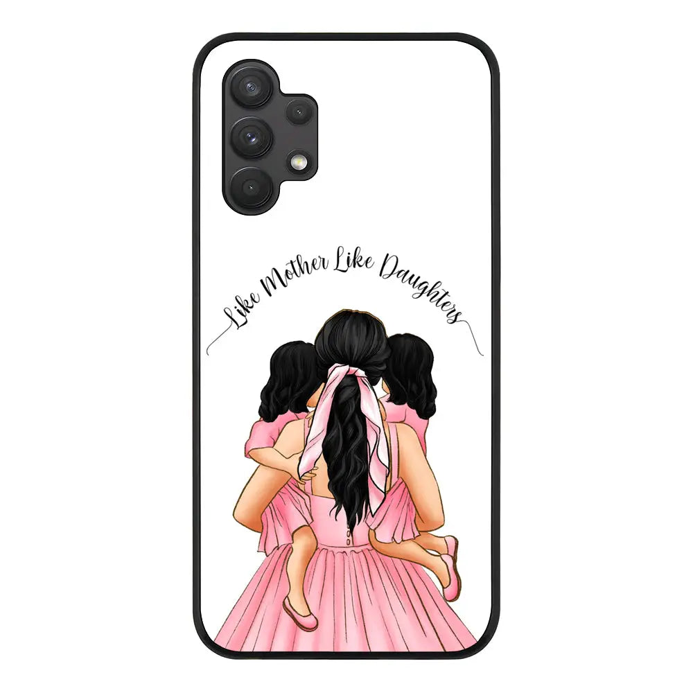 Samsung Galaxy A32 4G / Rugged Black Phone Case Mother 2 daughters Custom Clipart, Text Phone Case - Samsung A Series - Stylizedd