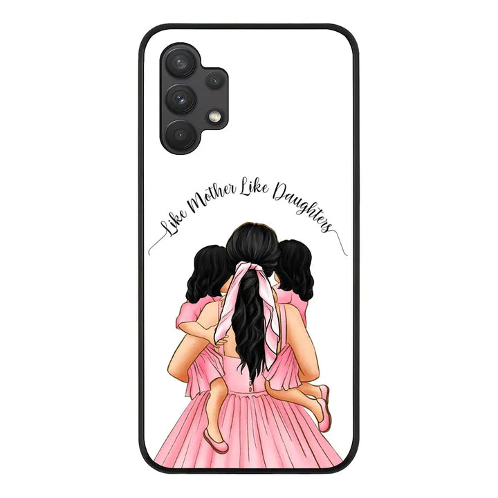 Samsung Galaxy A32 4G / Rugged Black Phone Case Mother 2 daughters Custom Clipart, Text Phone Case - Samsung A Series - Stylizedd