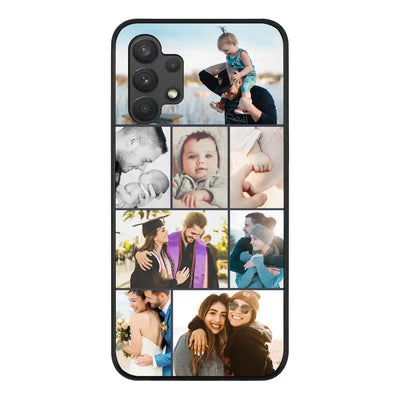 Samsung Galaxy A32 4G / Rugged Black Phone Case Personalised Photo Collage Grid Phone Case - Samsung A Series - Stylizedd