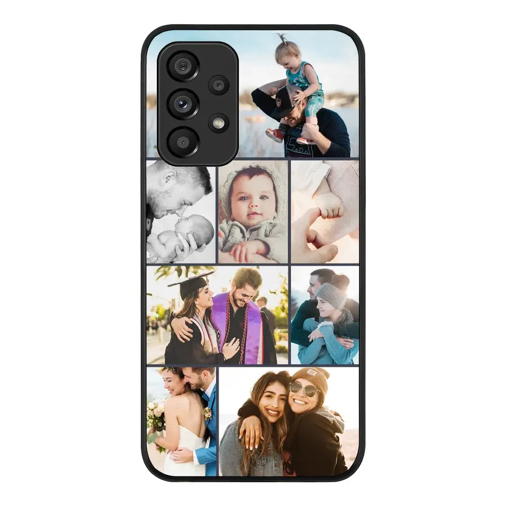 Samsung Galaxy A33 5G / Rugged Black Phone Case Personalised Photo Collage Grid Phone Case - Samsung A Series - Stylizedd
