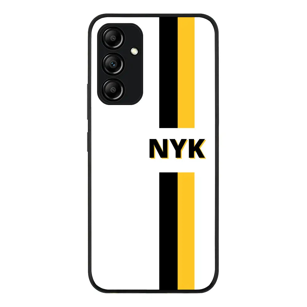 Samsung Galaxy A34 5G / Rugged Black Phone Case Custom Striped Monogram Phone Case - Samsung A Series - Stylizedd