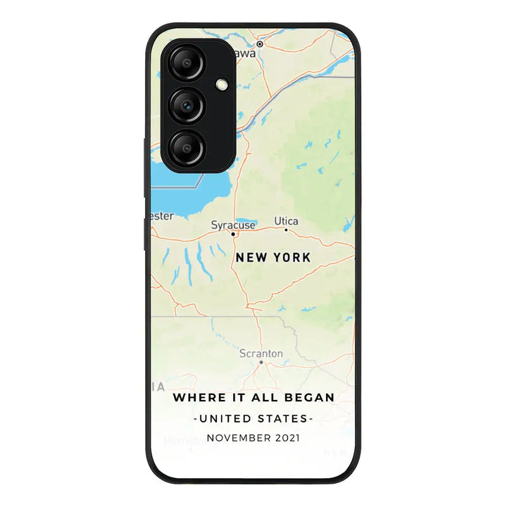 Samsung Galaxy A34 5G / Rugged Black Phone Case Personalized map, Phone Case - Samsung A Series - Stylizedd