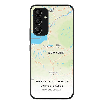 Samsung Galaxy A34 5G Rugged Black Personalized map, Phone Case - Samsung A Series - Stylizedd.com