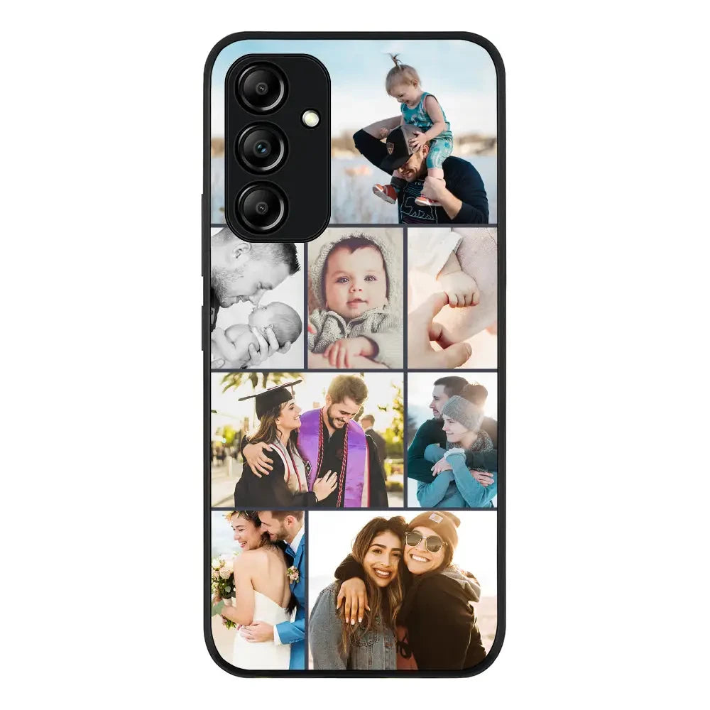 Samsung Galaxy A34 5G / Rugged Black Phone Case Personalised Photo Collage Grid Phone Case - Samsung A Series - Stylizedd