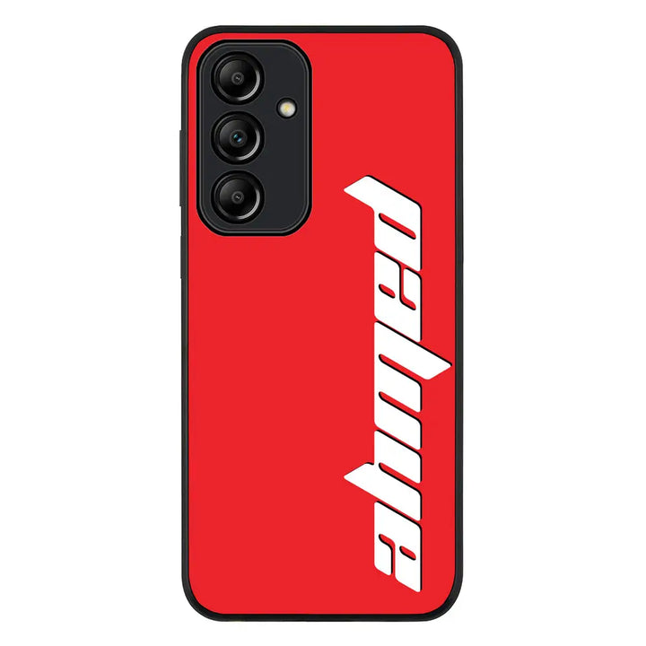 Custom Text Vertical Name Phone Case - Samsung A Series - Galaxy A35 / Rugged Black - Stylizedd