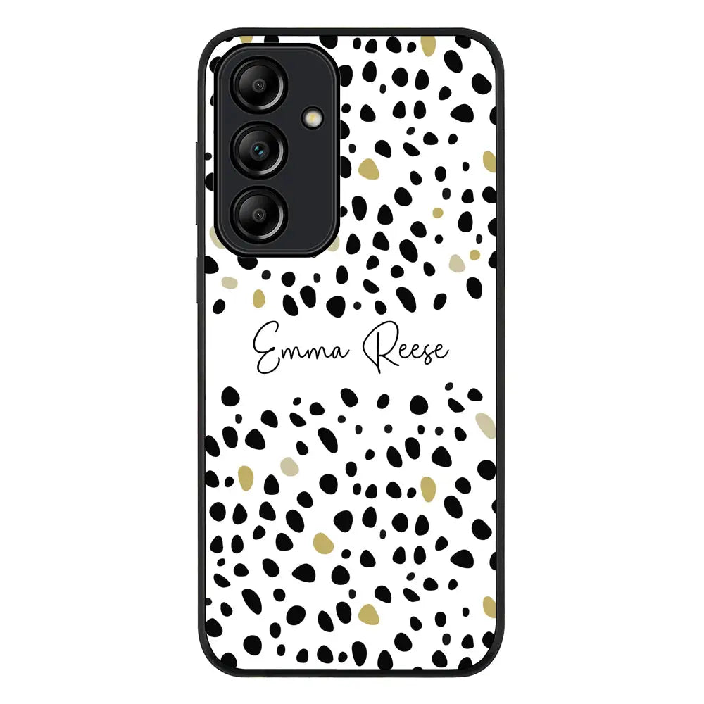 Pebble Multi Color Custom Text My Name Phone Case - Samsung A Series - Galaxy A35 / Rugged Black