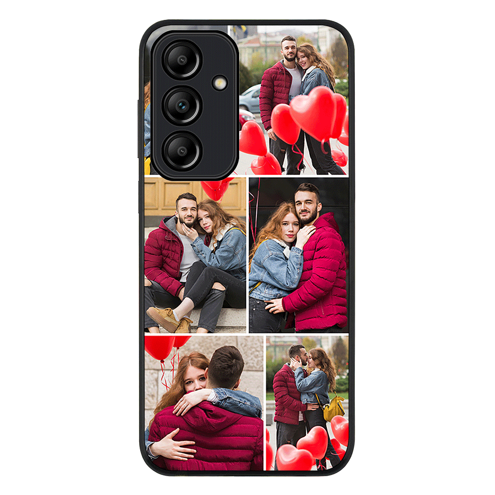 Personalised Valentine Photo Collage Grid Phone Case - Samsung A Series - Galaxy A35 / Rugged Black
