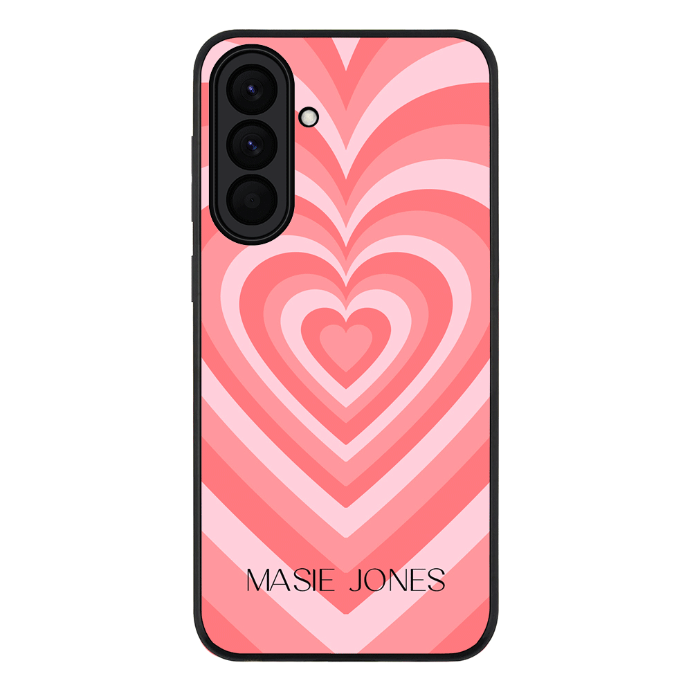 Personalized Name Retro Hearts, Phone Case - Samsung A Series