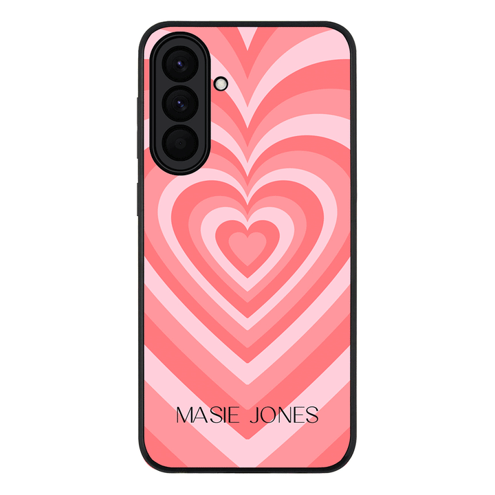 Personalized Name Retro Hearts, Phone Case - Samsung A Series