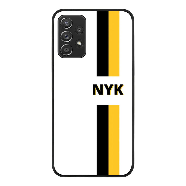 Samsung Galaxy A52 4G / Rugged Black Phone Case Custom Striped Monogram Phone Case - Samsung A Series - Stylizedd