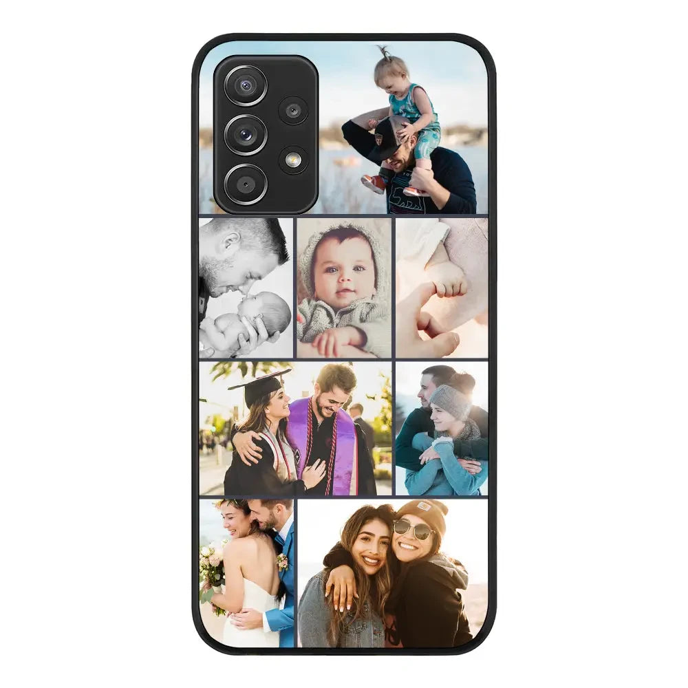 Samsung Galaxy A52 4G / Rugged Black Phone Case Personalised Photo Collage Grid Phone Case - Samsung A Series - Stylizedd
