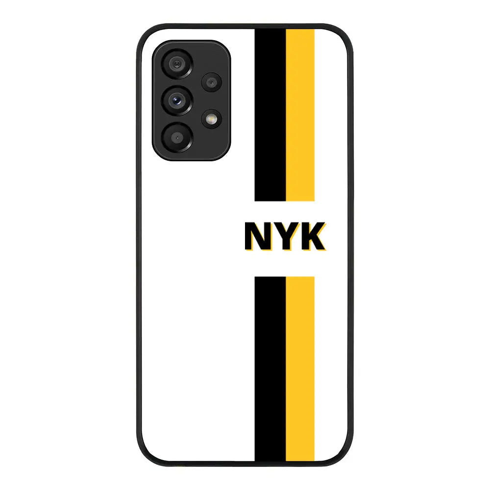 Samsung Galaxy A53 5G / Rugged Black Phone Case Custom Striped Monogram Phone Case - Samsung A Series - Stylizedd