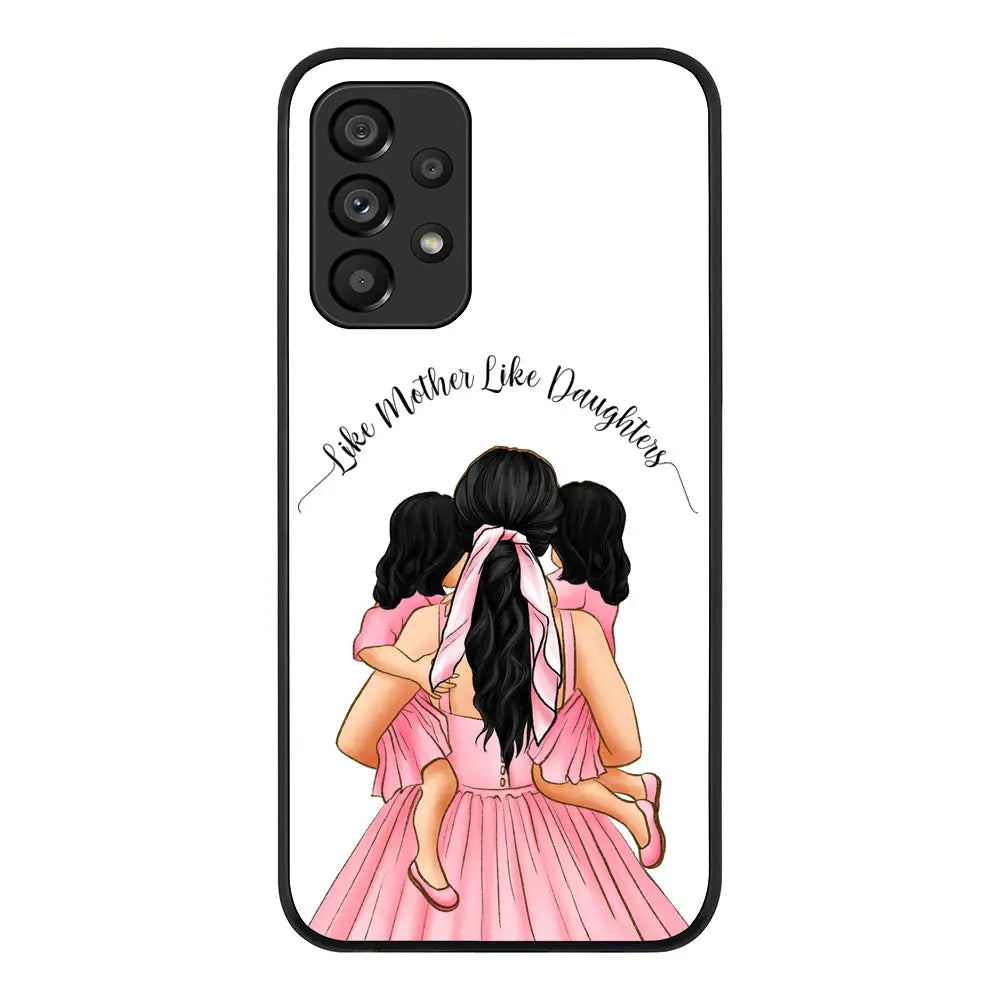 Samsung Galaxy A53 5G / Rugged Black Phone Case Mother 2 daughters Custom Clipart, Text Phone Case - Samsung A Series - Stylizedd