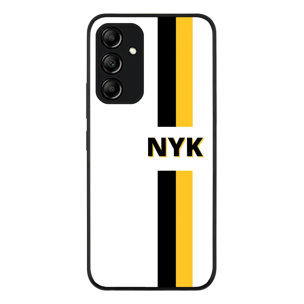 Samsung Galaxy A54 5G / Rugged Black Phone Case Custom Striped Monogram Phone Case - Samsung A Series - Stylizedd