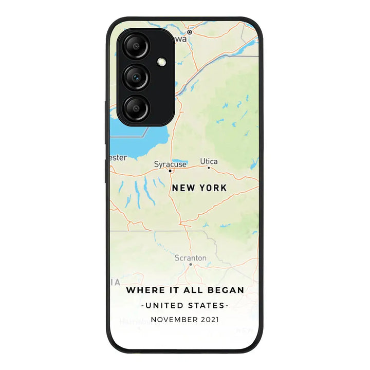 Samsung Galaxy A54 5G / Rugged Black Phone Case Personalized map, Phone Case - Samsung A Series - Stylizedd