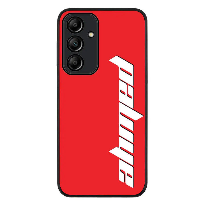 Custom Text Vertical Name Phone Case - Samsung A Series - Galaxy A55 / Rugged Black - Stylizedd