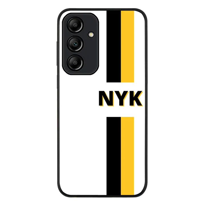 Custom Striped Monogram Phone Case - Samsung A Series - Galaxy A55 / Rugged Black - Stylizedd