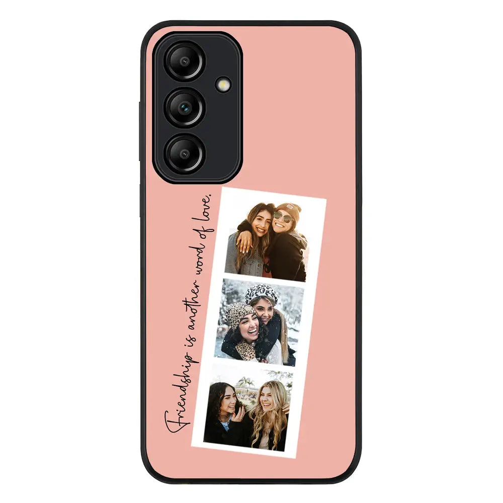 Custom Photo Strip Polaroid Style Phone Case - Samsung A Series - Galaxy A55 / Rugged Black