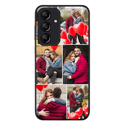Personalised Valentine Photo Collage Grid Phone Case - Samsung A Series - Galaxy A55 / Rugged Black