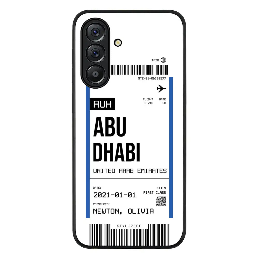 Custom Flight Boarding Pass Ticket Phone Case - Samsung A Series - Galaxy A56 / Rugged Black