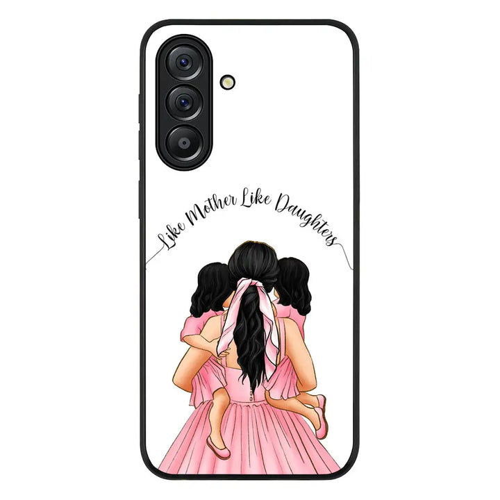 Mother 2 daughters Custom Clipart Text Phone Case - Samsung A Series - Galaxy A56 / Rugged Black