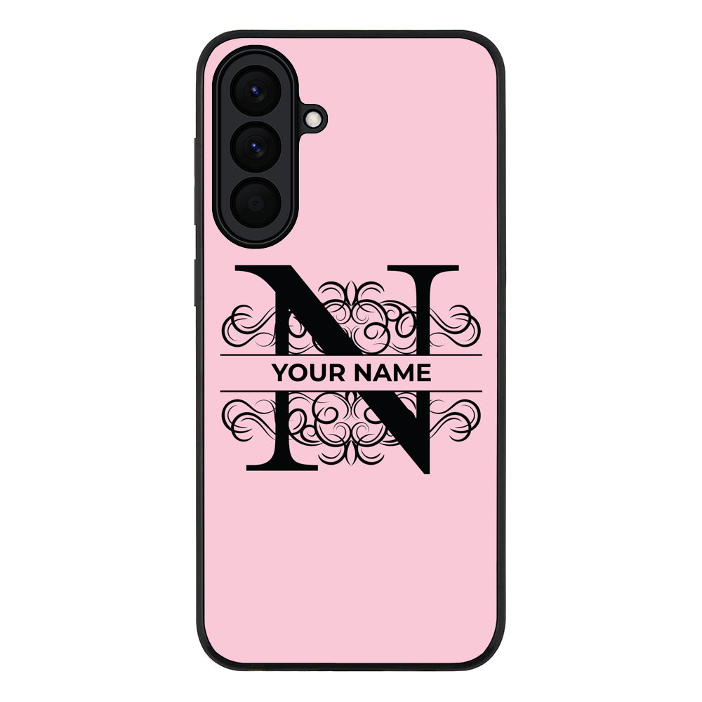 Split Floral Initial Phone Case - Samsung A Series