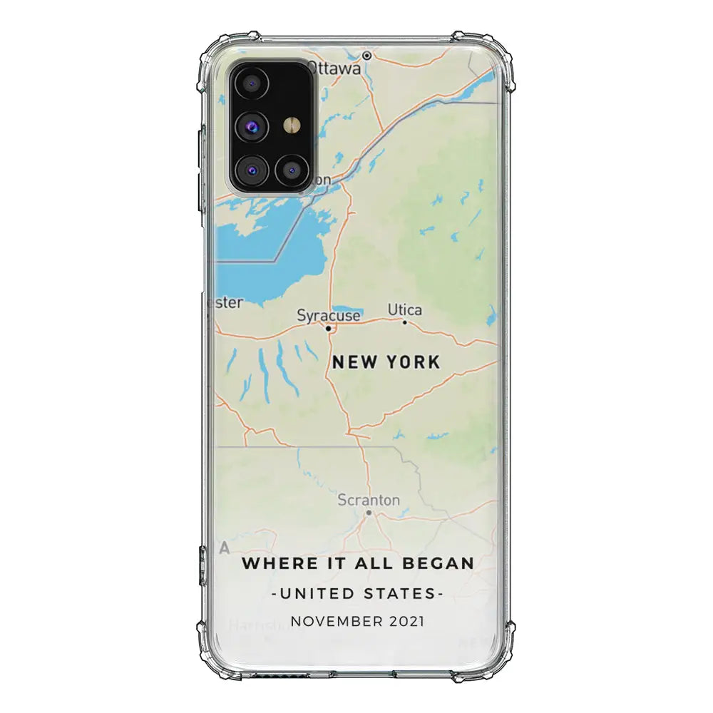 Samsung Galaxy A71 4G / Clear Classic Phone Case Personalized map, Phone Case - Samsung A Series - Stylizedd