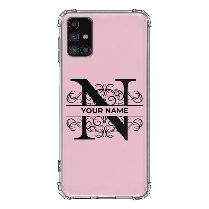 Samsung Galaxy A71 4G / Clear Classic Phone Case Split Floral Initial Phone Case - Samsung A Series - Stylizedd