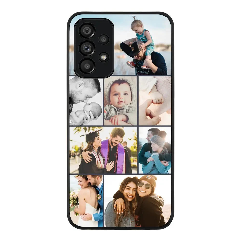 Samsung Galaxy A73 5G / Rugged Black Phone Case Personalised Photo Collage Grid Phone Case - Samsung A Series - Stylizedd
