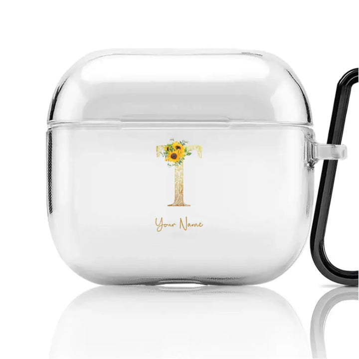 Floral Mandala Initial Airpods Case - AirPods (3rd generation) / Clear Classic - Stylizedd