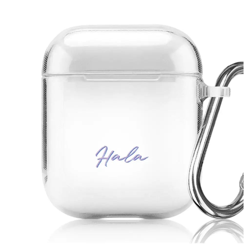 Airpods 2 & 1 / Clear Classic Airpods Case Custom Text, My Name Airpods Case - Stylizedd.com
