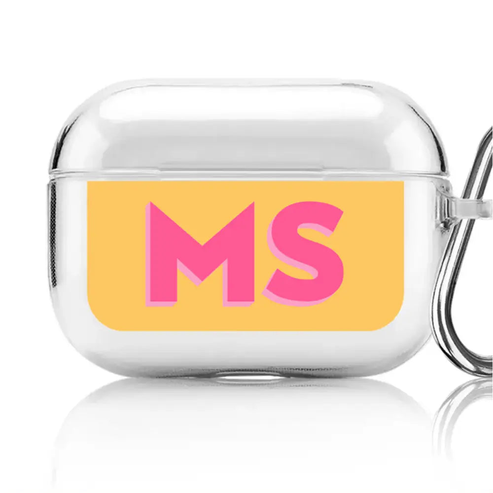 Airpods Pro / Clear Classic Airpods Case Personalized Monogram Initial 3D Shadow Text Airpods Case - Stylizedd.com