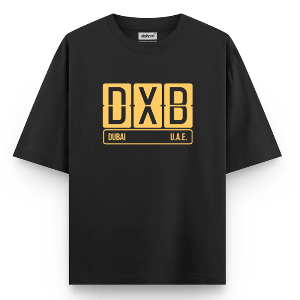 Custom Airport Code Sign T-shirt - Oversize - Black / XS - T-Shirt
