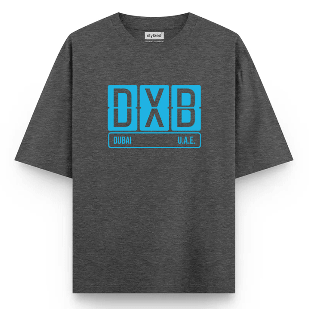 Custom Airport Code Sign T-shirt - Oversize - Charcoal Grey / XS - T-Shirt