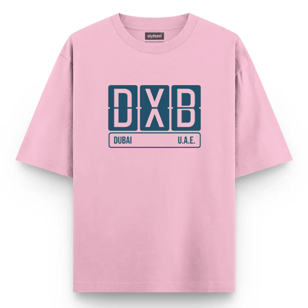 Custom Airport Code Sign T-shirt - Oversize - Pink / XS - T-Shirt
