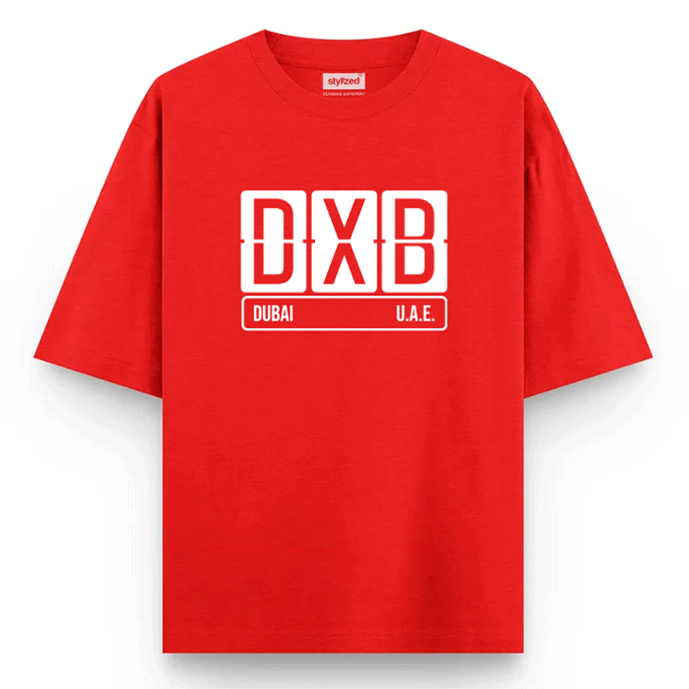 Custom Airport Code Sign T-shirt - Oversize - Red / XS - T-Shirt