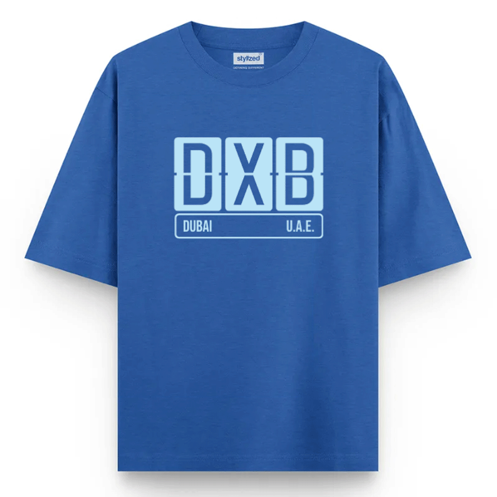 Custom Airport Code Sign T-shirt - Oversize - Royal Blue / XS - T-Shirt