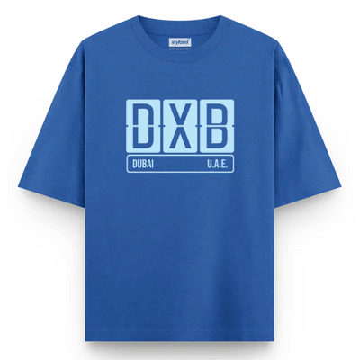 Custom Airport Code Sign T-shirt - Oversize - Royal Blue / XS - T-Shirt