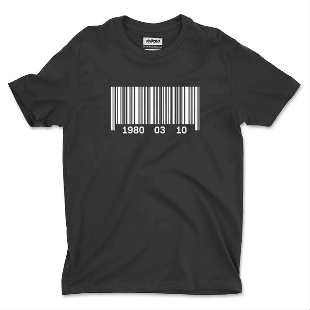 Custom Barcode Birthdate T - shirt - Classic - Black / XS - T - Shirt