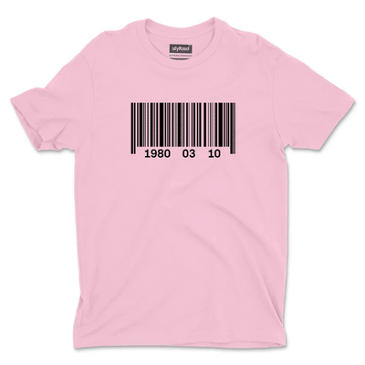 Custom Barcode Birthdate T - shirt - Classic - Pink / XS - T - Shirt