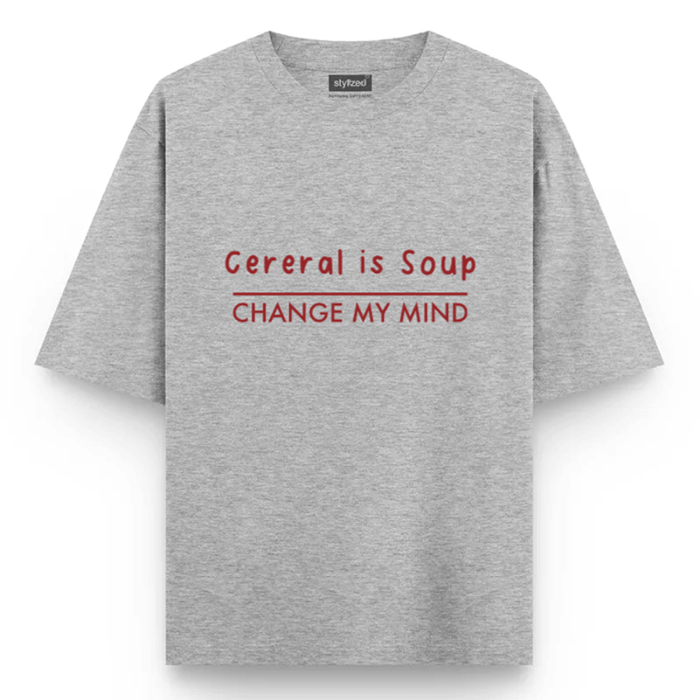 Custom Change My Mind T-shirt - Oversize - Light Grey / XS - T-Shirt