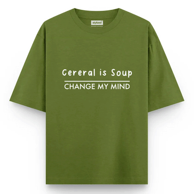 Custom Change My Mind T-shirt - Oversize - Military Green / XS - T-Shirt